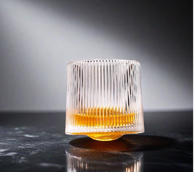 Boutique whisky glass (220ml) - Linear Striations set of 2