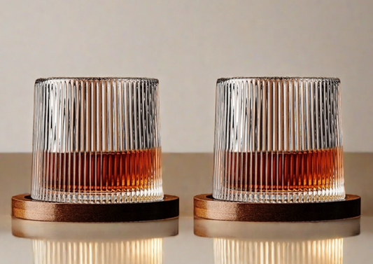 Boutique whisky glass (220ml) - Linear Striations set of 2