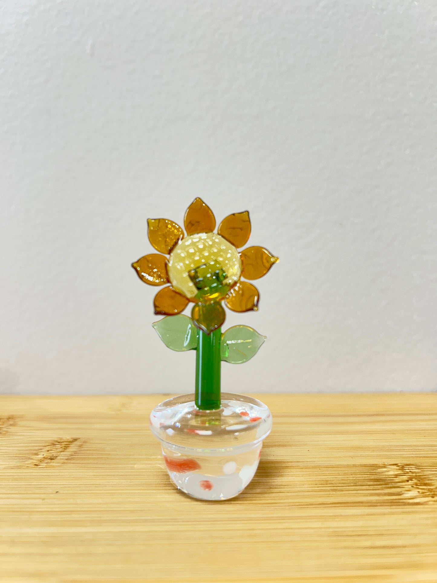 Rosebud and Sunflower Glass Sculptures - Unique!!