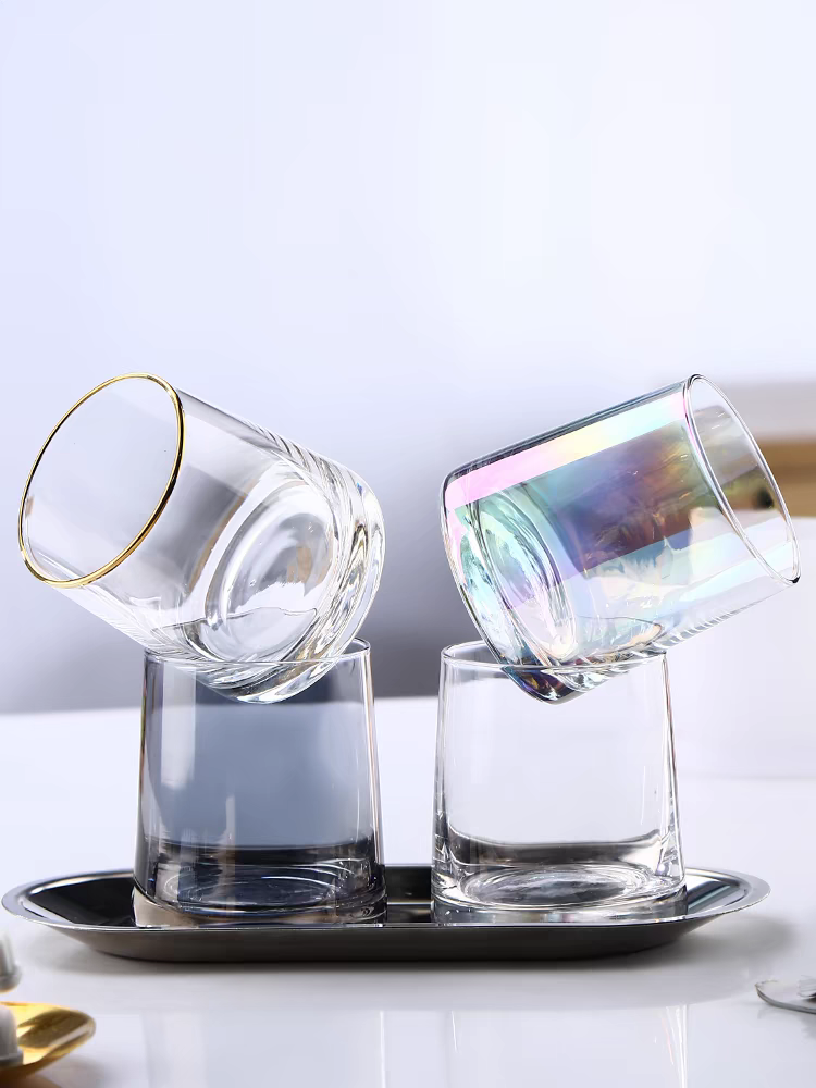 High aesthetic value glass, sophisticated whiskey glass, water cup.