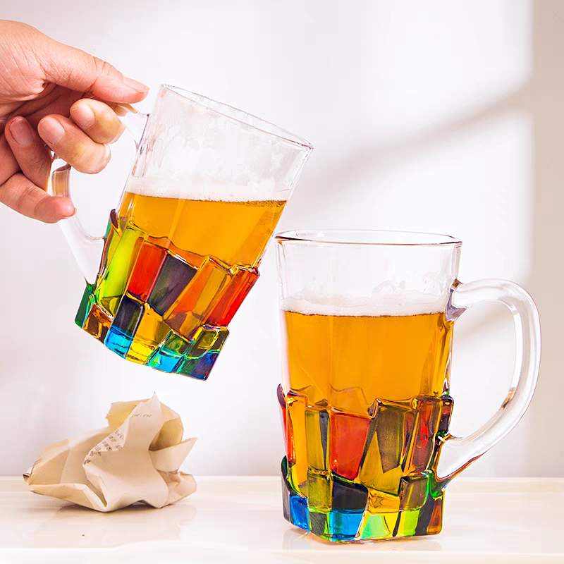 Luxury Hand-Painted Crystal Glass Beer Mug