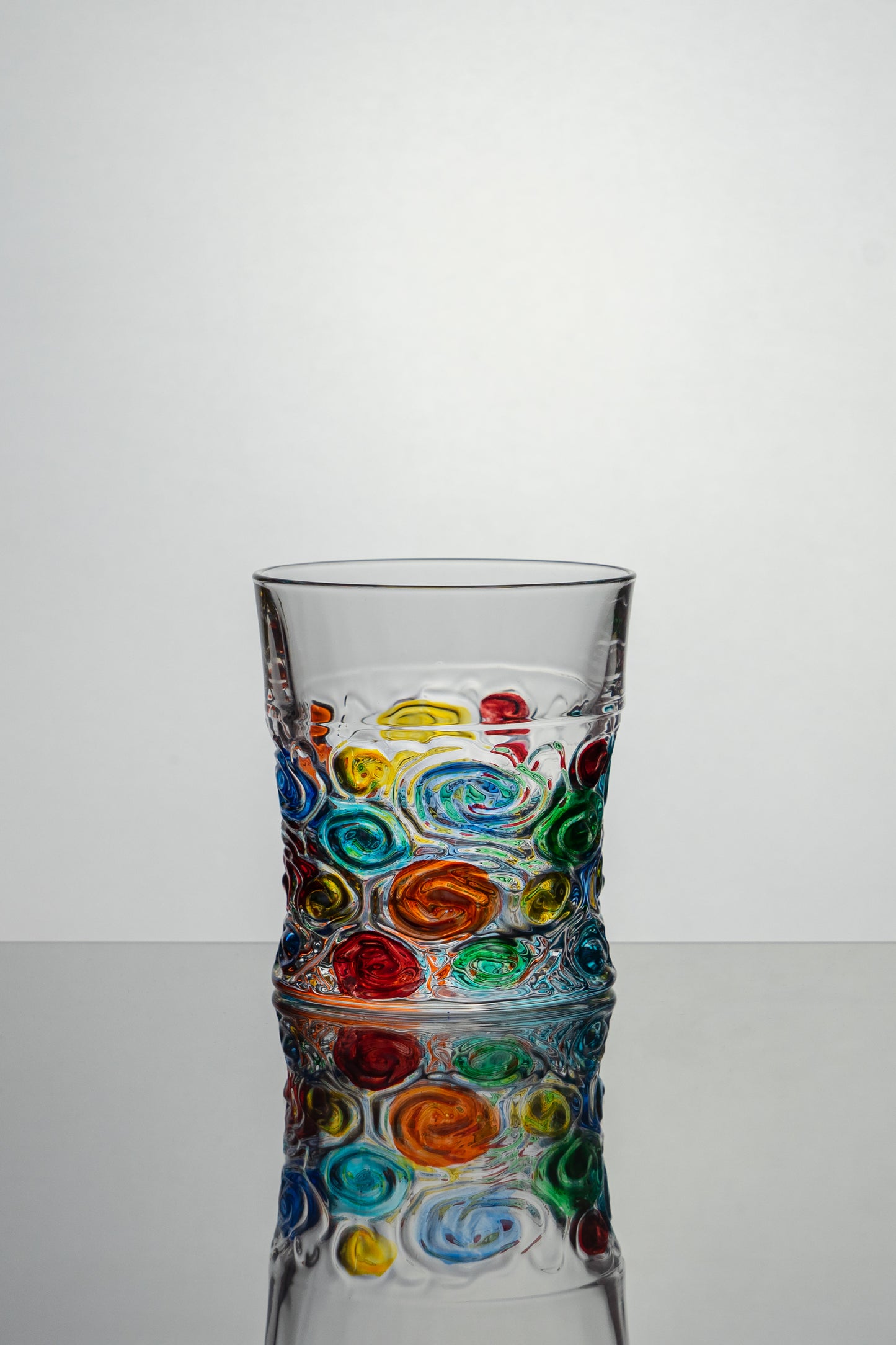 Vivid Whirl Handcrafted Art Glass Tumbler - 330ml